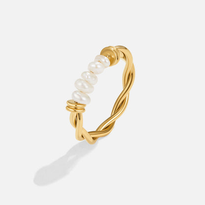 Twisted Freshwater Pearl Ring