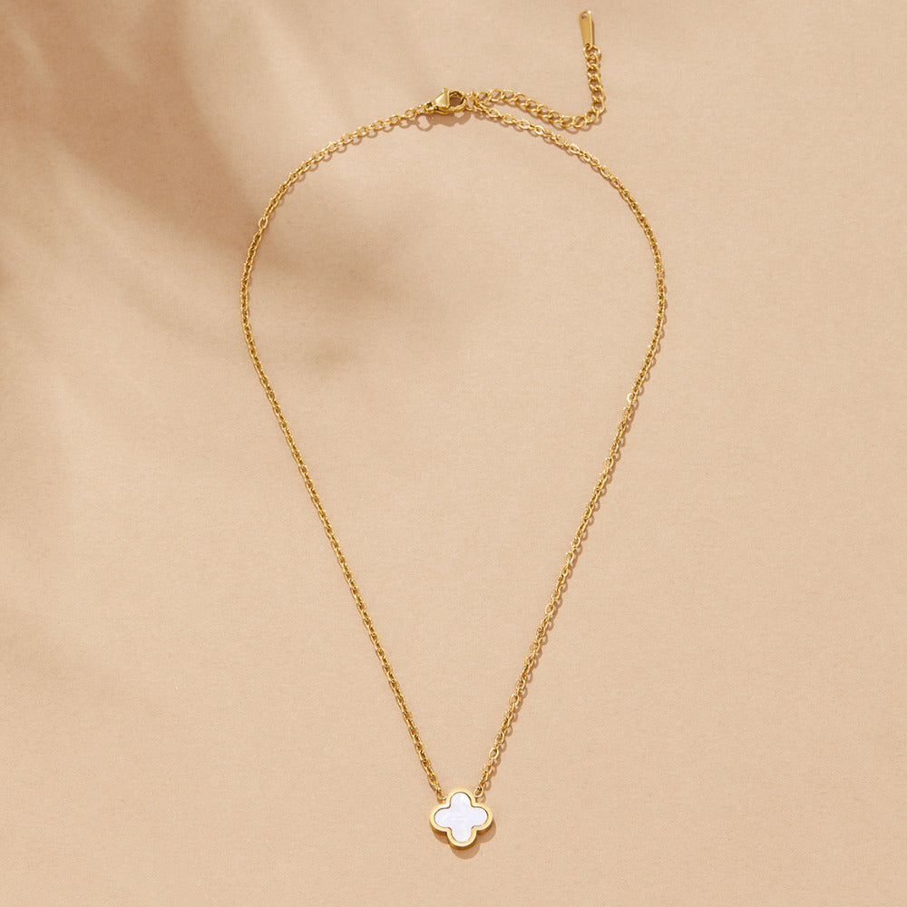 White Clover Pendant Necklace