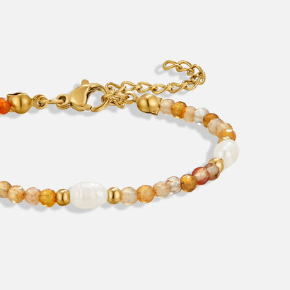 Agate and Pearl Bead Bracelet