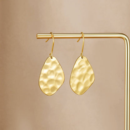 Amaya Hammered Gold-Tone Drop Earrings