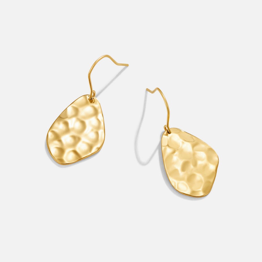 Amaya Hammered Gold-Tone Drop Earrings