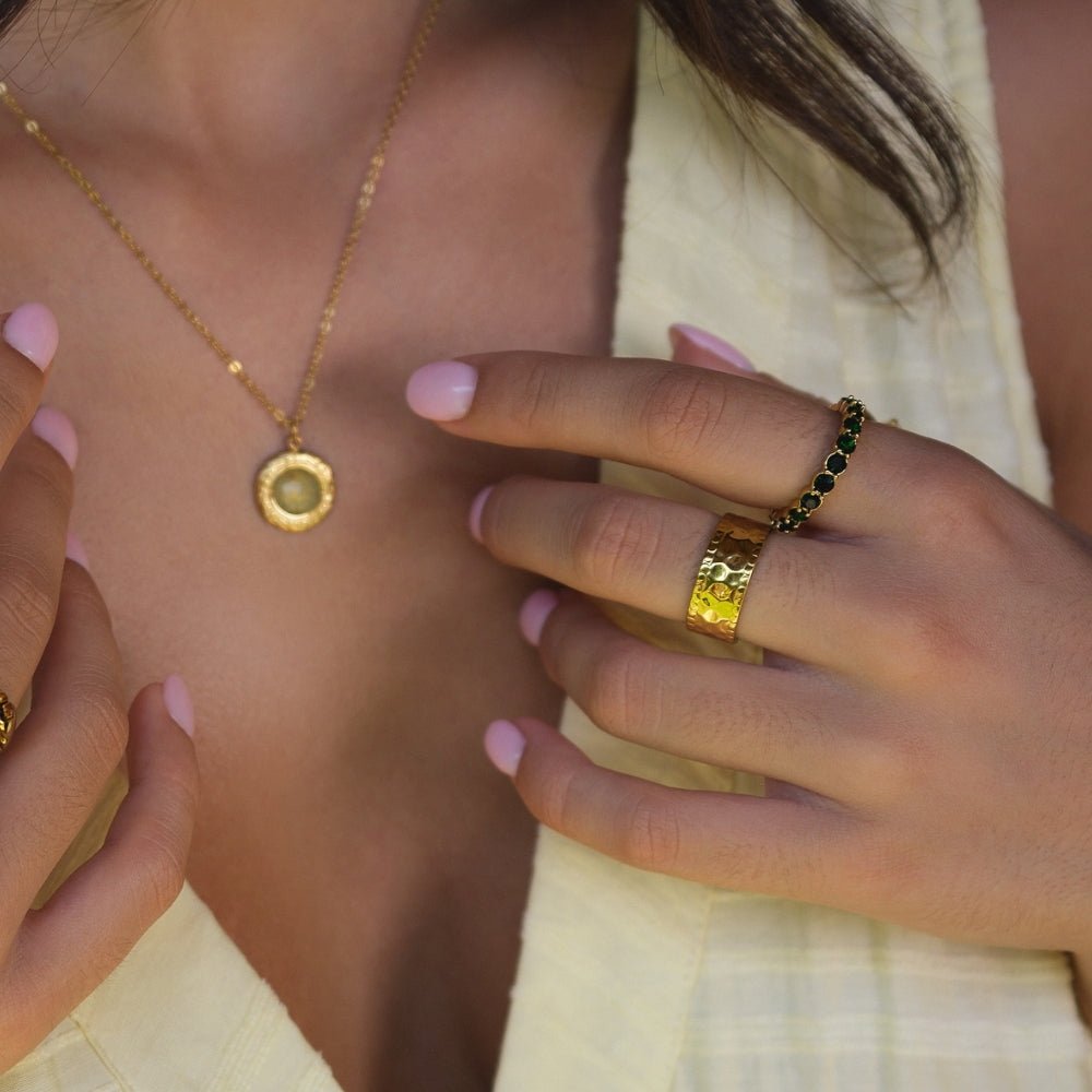 Amaya Gold-Tone Hammered Ring