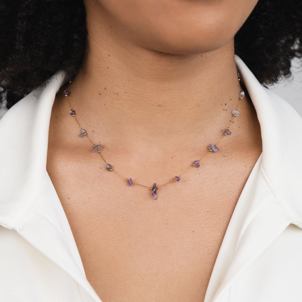Amethyst Purple Bead Necklace