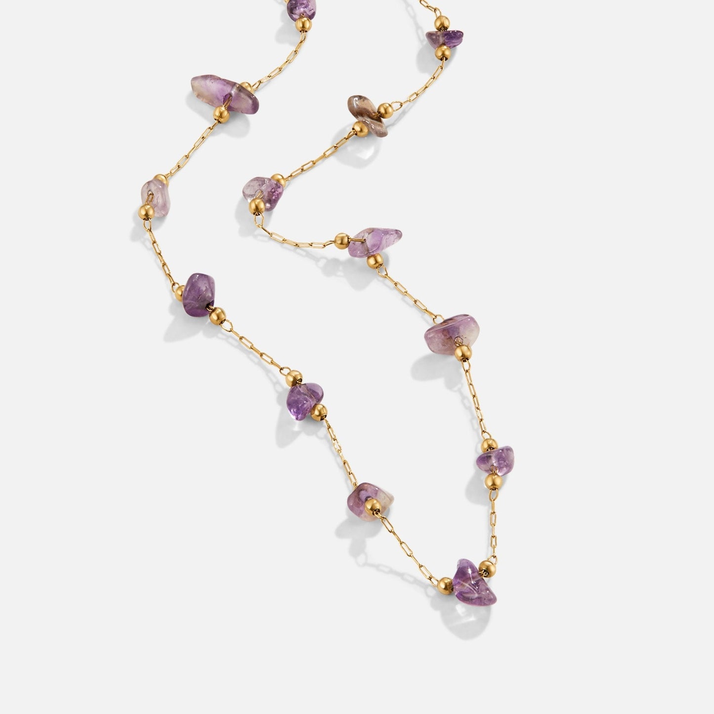 Amethyst Purple Bead Necklace