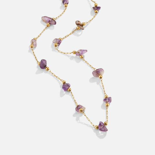 Amethyst Purple Bead Necklace