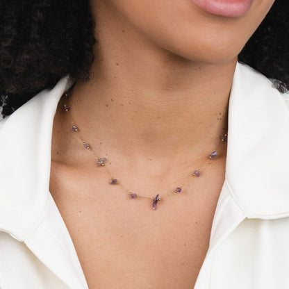Amethyst Purple Bead Necklace