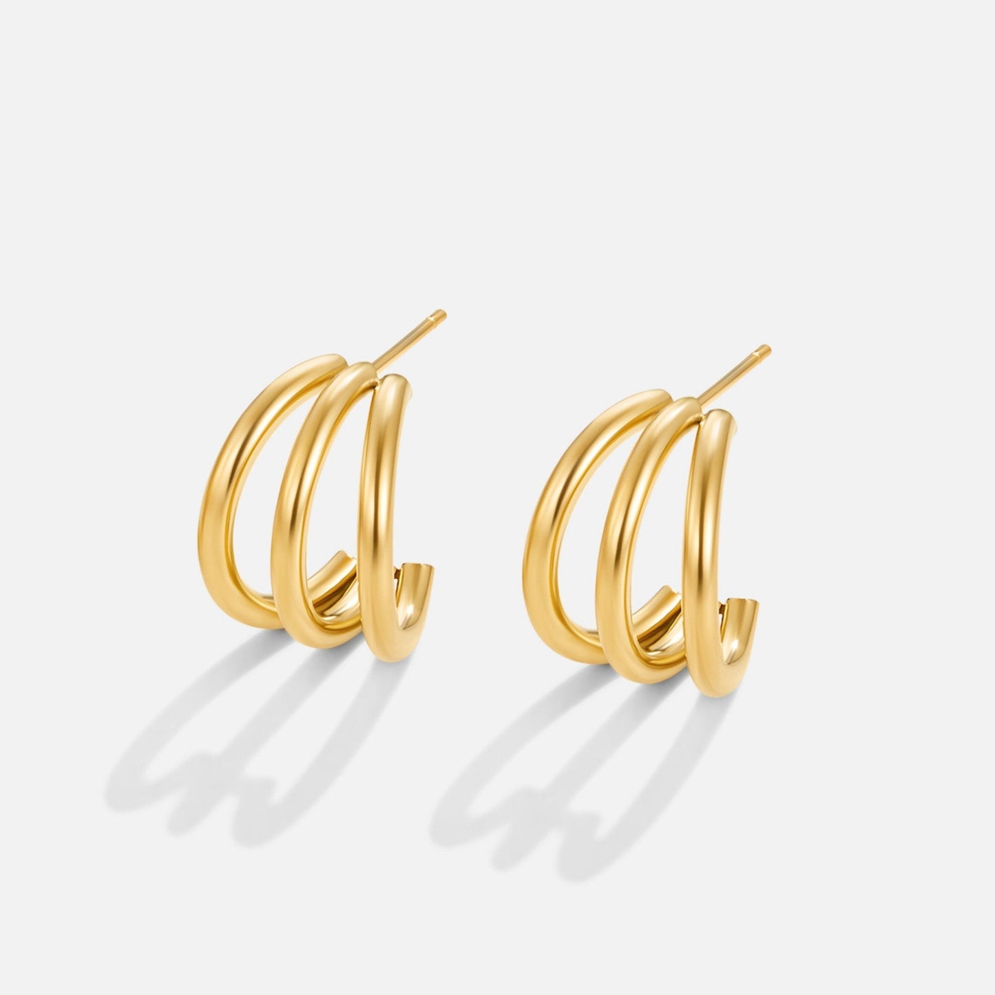 Anaya Triple Gold-Tone Hoop Earrings