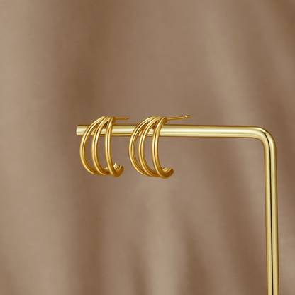 Anaya Triple Gold-Tone Hoop Earrings