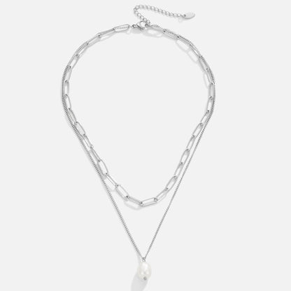 Angela Pearl Silver-Tone Necklace