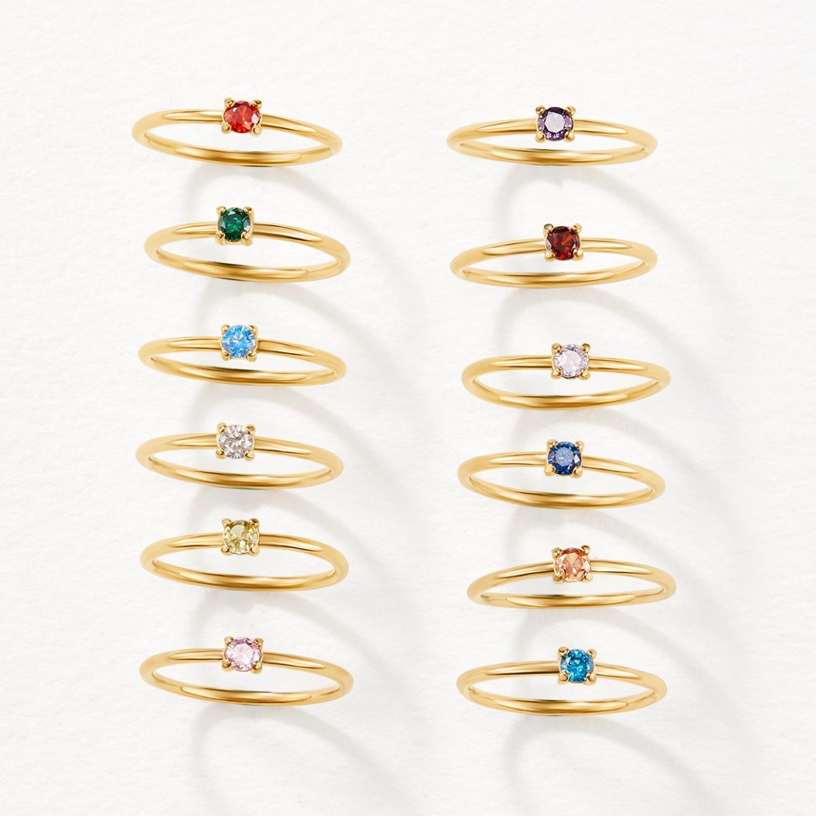 April Birthstone Gold-Tone Ring
