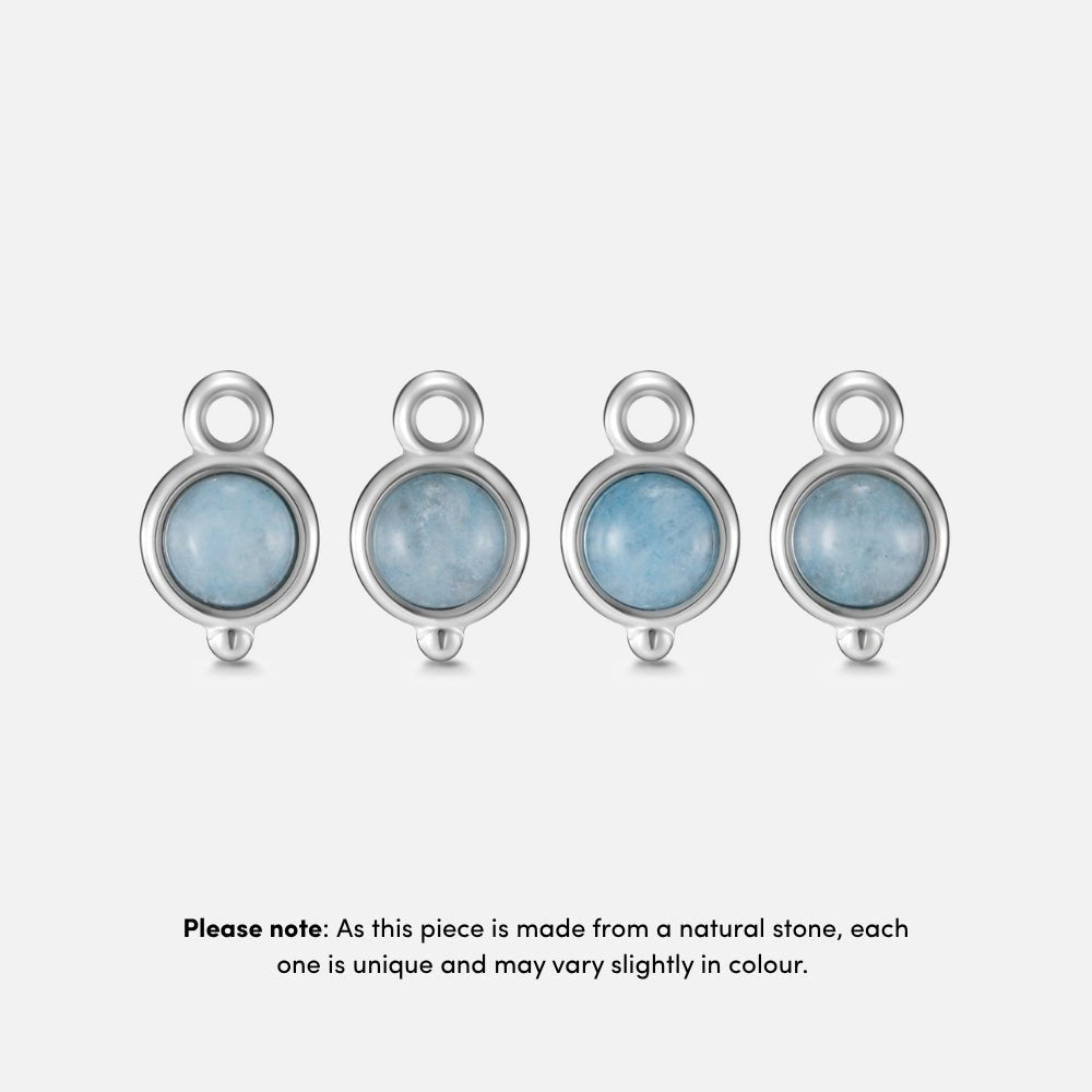 Aquamarine Blue Silver-Tone Necklace