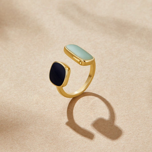 Aquamarine Blue Open Wrap Ring