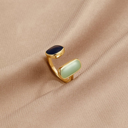 Aquamarine Blue Open Wrap Ring