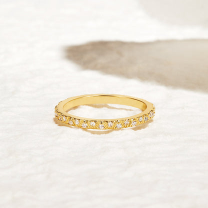 Arquette Gold-Tone Crystal Band Ring