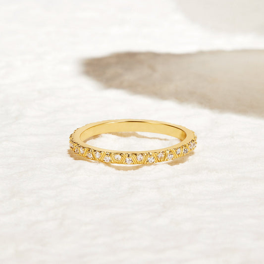 Arquette Gold-Tone Crystal Band Ring