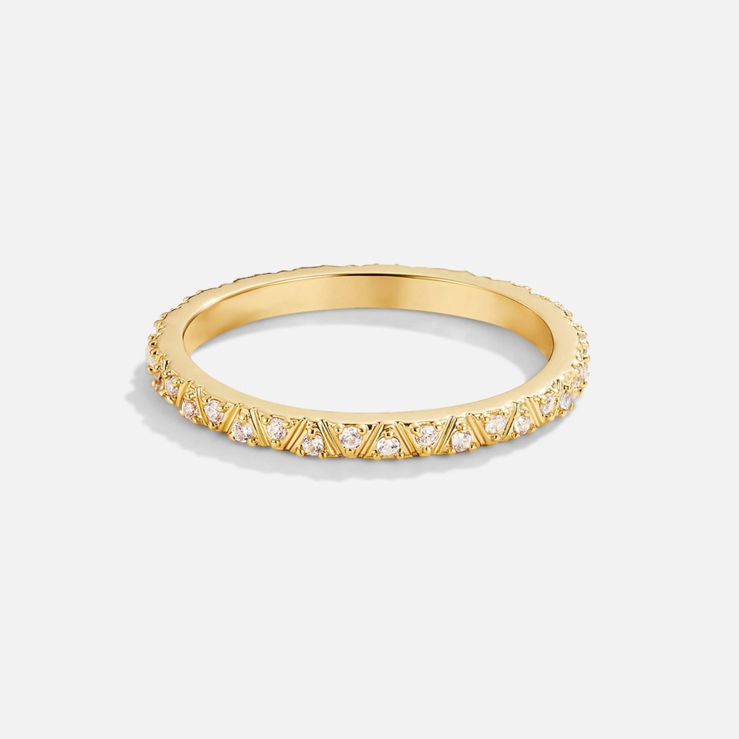 Arquette Gold-Tone Crystal Band Ring
