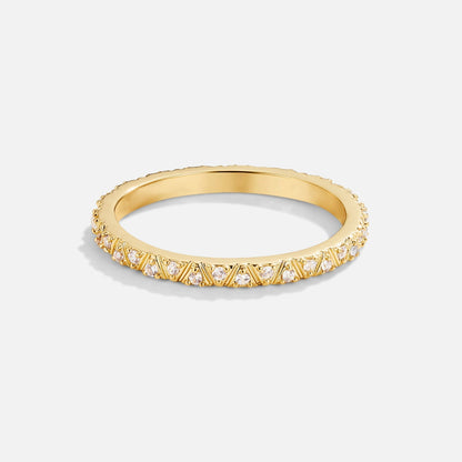 Arquette Gold-Tone Crystal Band Ring