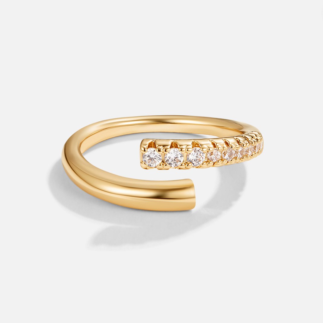 Arya Gold-Tone Crystal Wrap Ring