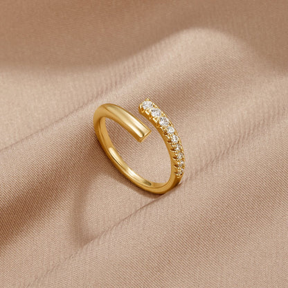 Arya Gold-Tone Crystal Wrap Ring