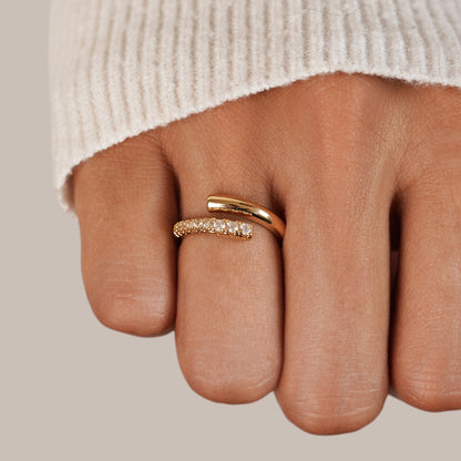 Arya Gold-Tone Crystal Wrap Ring
