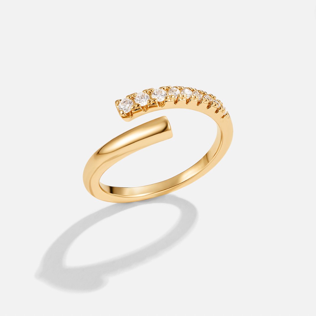 Arya Gold-Tone Crystal Wrap Ring