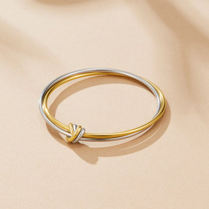 Ava Two-Tone Twisted Bangle