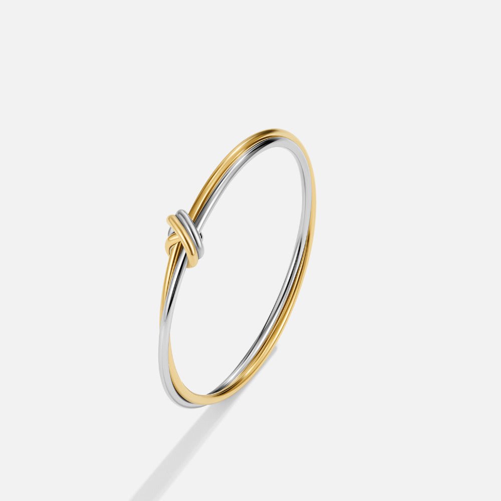 Ava Two-Tone Twisted Bangle
