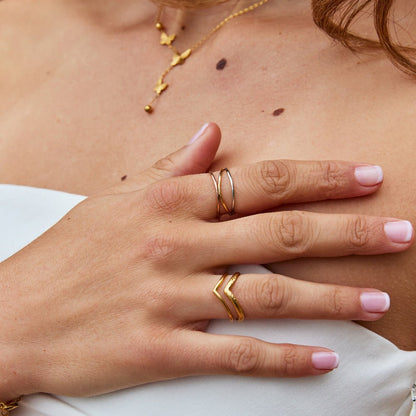 Ayla Three-Tone Layered Ring