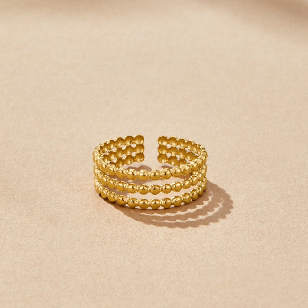 Beaded Gold-Tone Ring