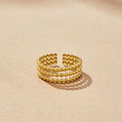 Beaded Gold-Tone Ring