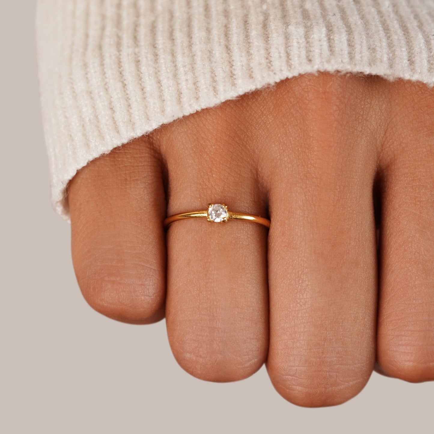 Birthstone Gold-Tone Ring
