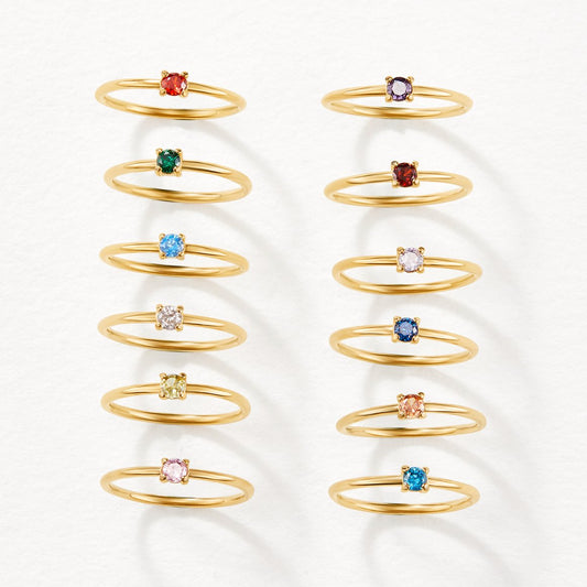 Birthstone Gold-Tone Ring
