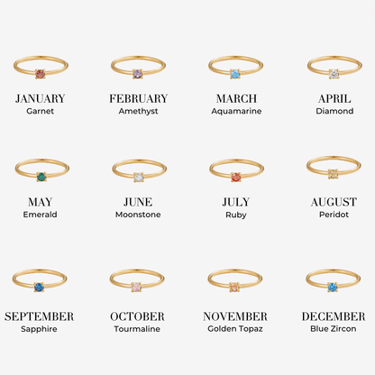 Birthstone Gold-Tone Ring