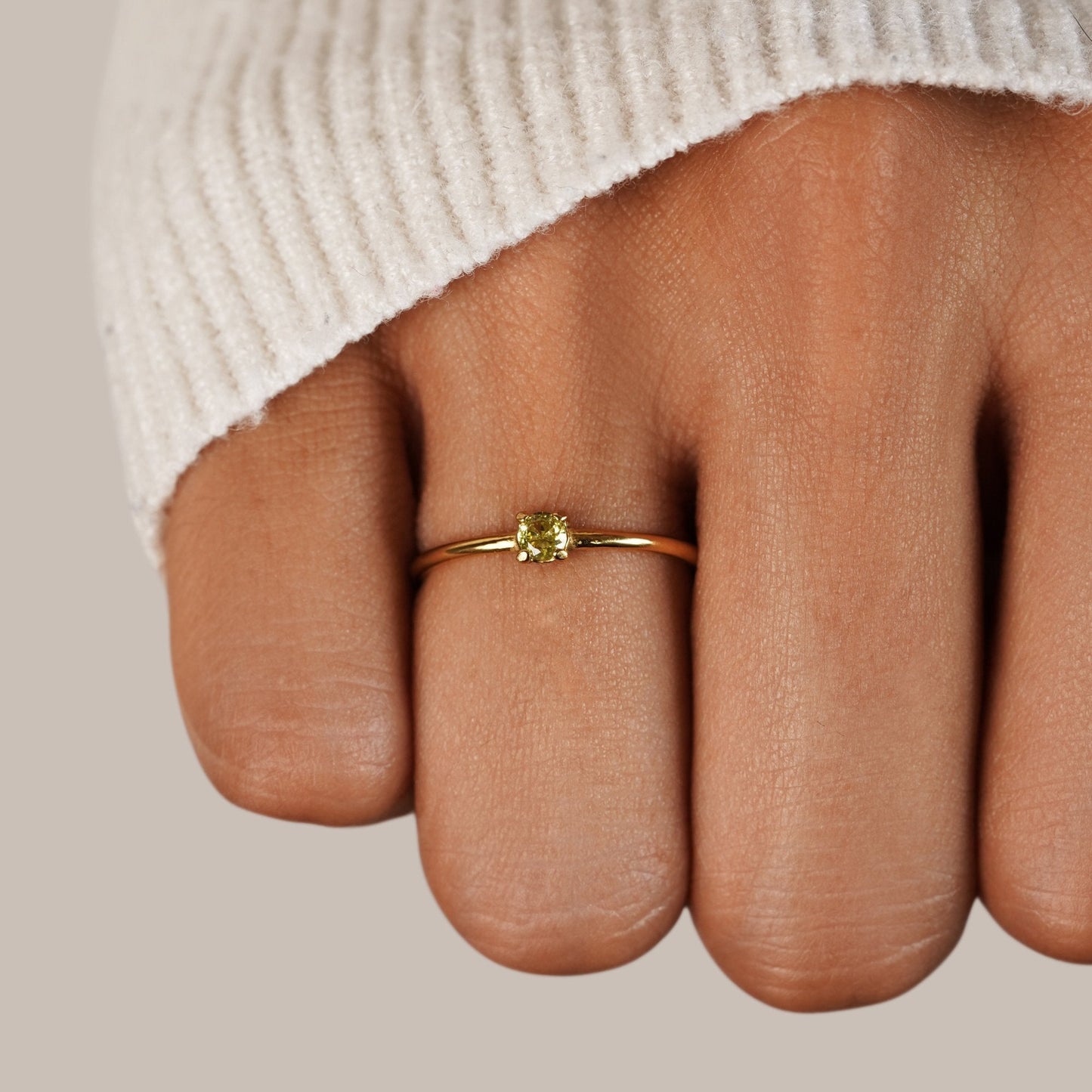 Birthstone Gold-Tone Ring