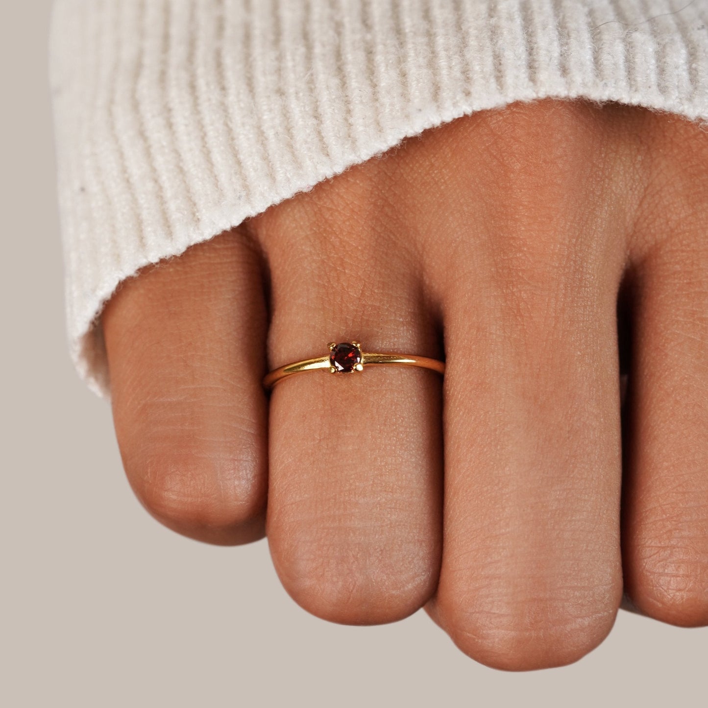 Birthstone Gold-Tone Ring