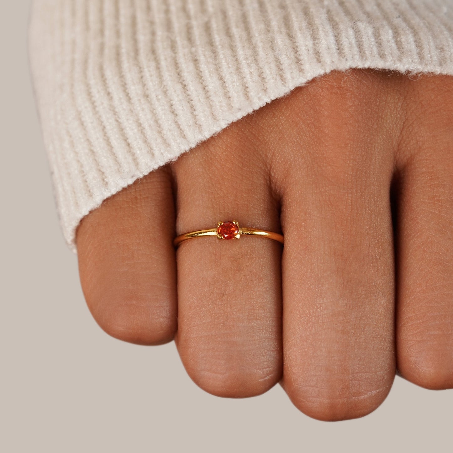 Birthstone Gold-Tone Ring