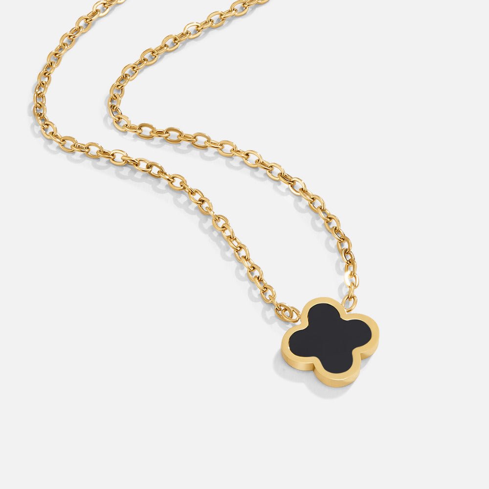 Black Clover Pendant Necklace