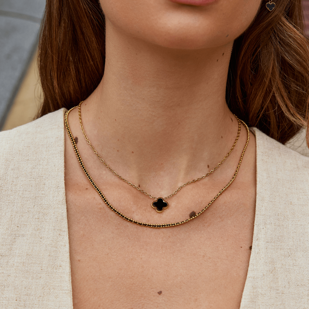 Black Clover Pendant Necklace