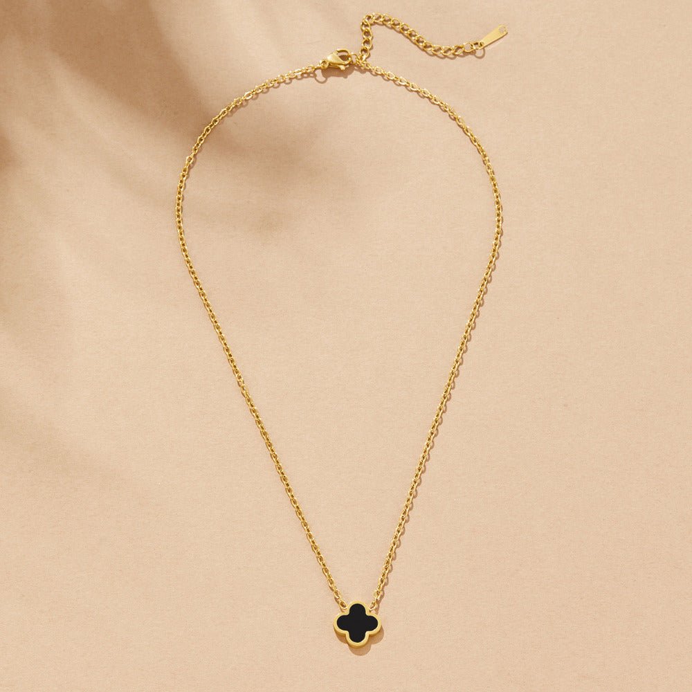 Black Clover Pendant Necklace