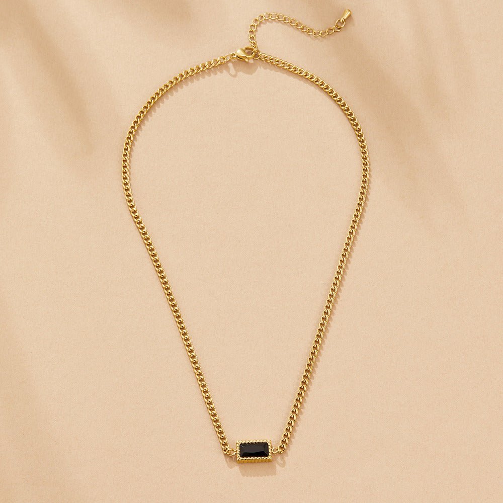 Onyx-Tone Pendant Necklace