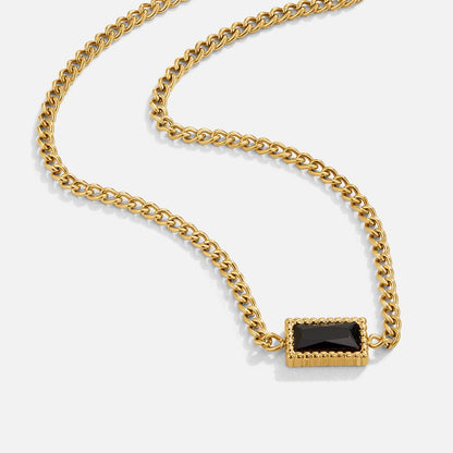 Onyx-Tone Pendant Necklace