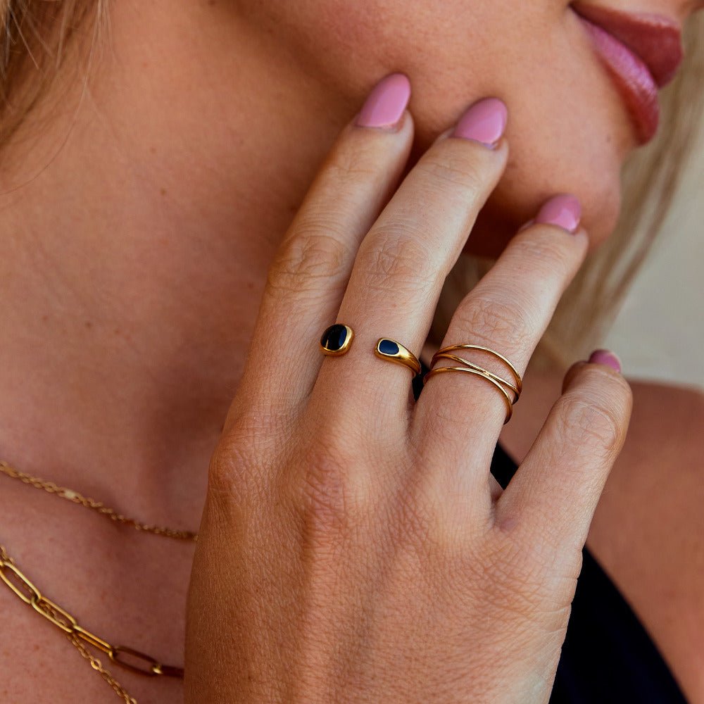 Sahara Black Wrap Ring