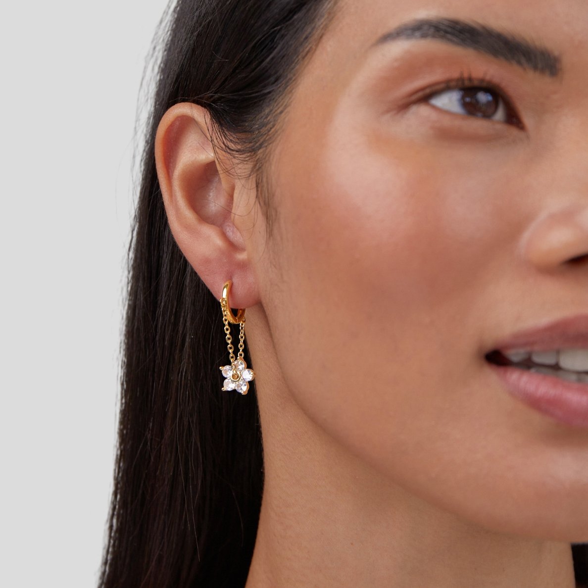 Petal Crystal Drop Earrings
