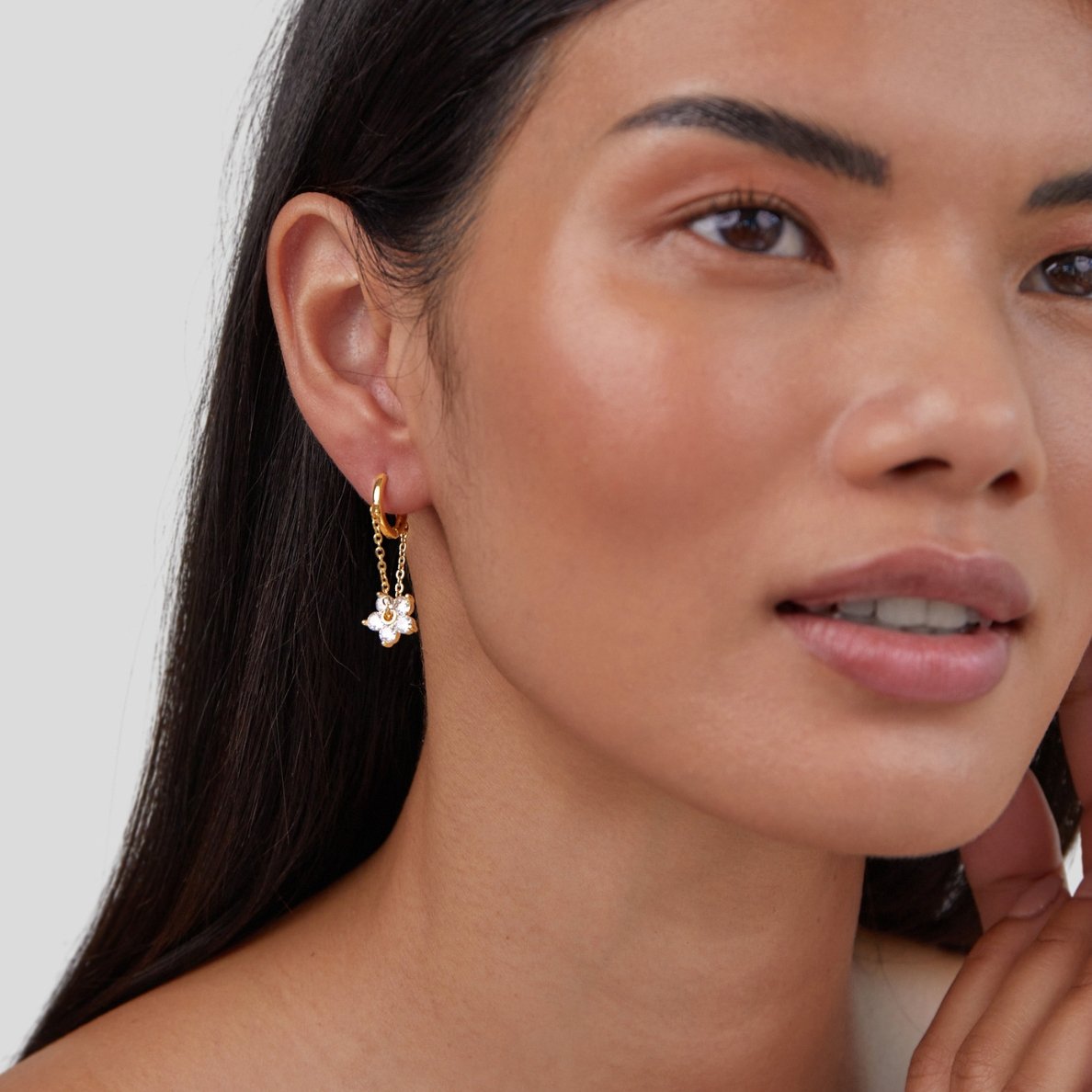 Petal Crystal Drop Earrings