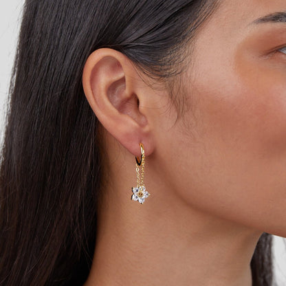 Petal Crystal Drop Earrings