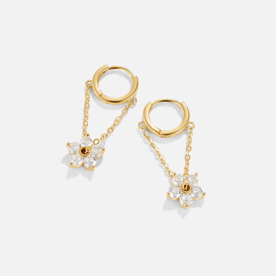 Petal Crystal Drop Earrings