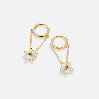 Petal Crystal Drop Earrings
