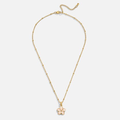 Blush Pink Sakura Gold-Tone Necklace