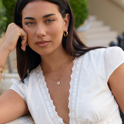 Blush Pink Sakura Gold-Tone Necklace