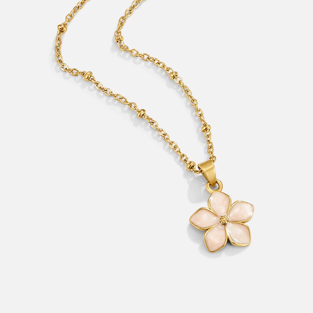 Blush Pink Sakura Gold-Tone Necklace